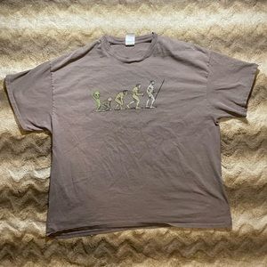 Awesome evolution of man/alien grey graphic t-shirt in size 2XL